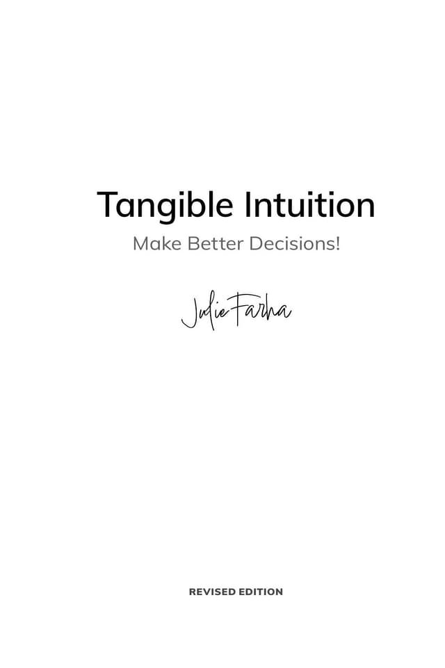 Title page — Tangible Intuition by Julie Farha